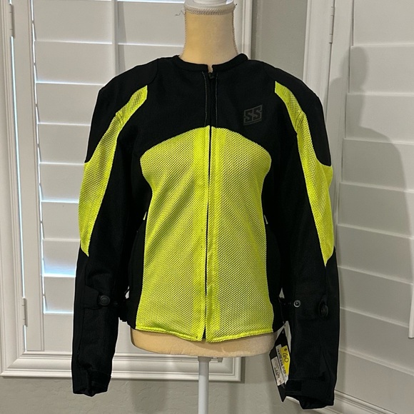 SSGear Vault Armor black and green Motorcycle Biker Jacket small/Medium - Picture 1 of 5